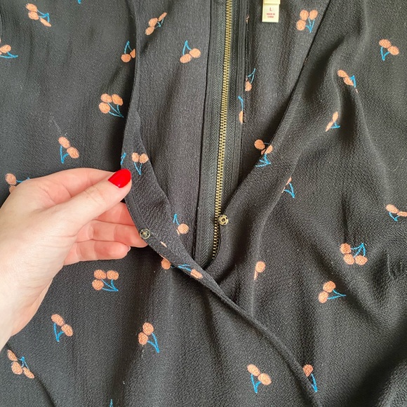 Cherry Print Faux Wrap Dress - Picture 6 of 10